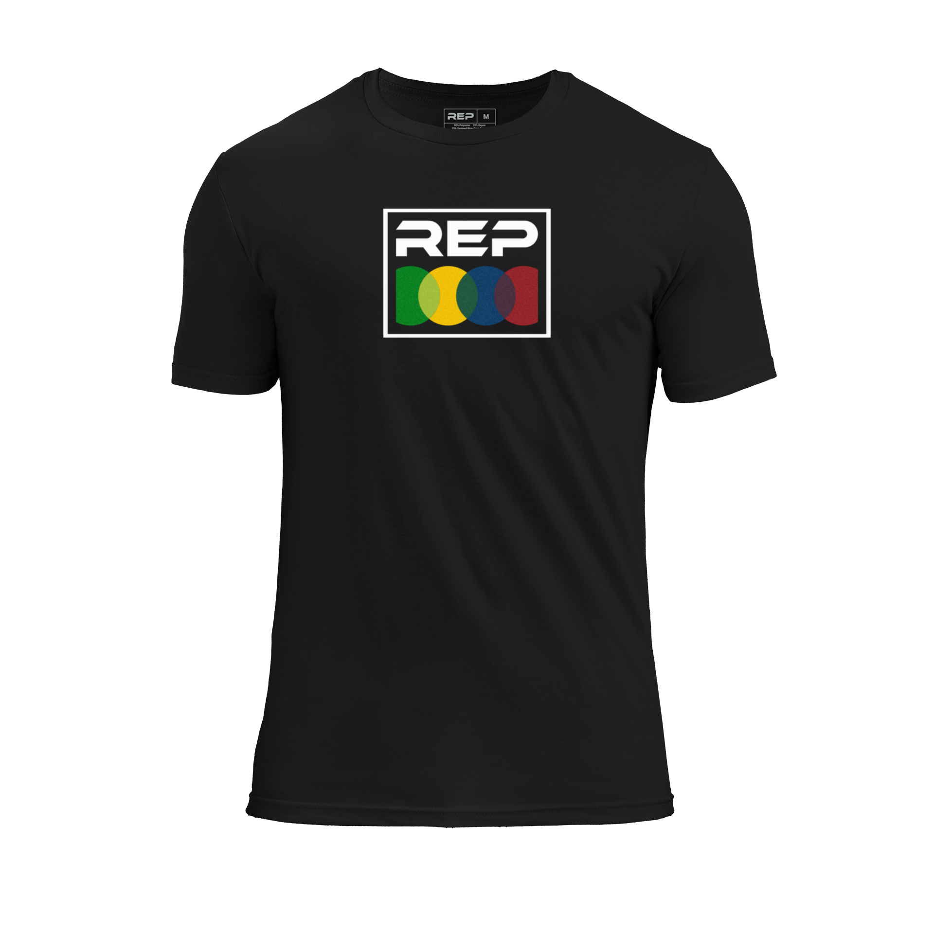 Stacked Tri-Blend Crew T-Shirt - Heather Black/White / X-Small